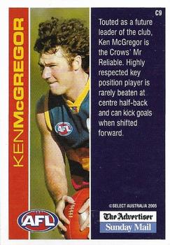 2005 Select The Advertiser-Sunday Mail AFL - Select 12 (Adelaide Crows) #9 Ken McGregor Back